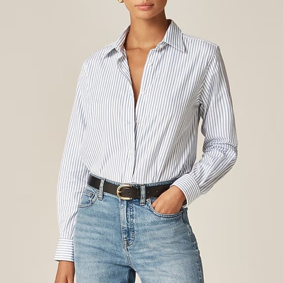 J. Crew Tops - J crew Jules classic-fit shirt in striped cotton poplin
